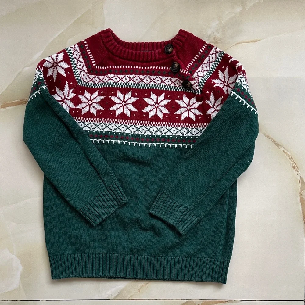 Gymboree Red and Green Kids Sweater - Picture 2 of 3